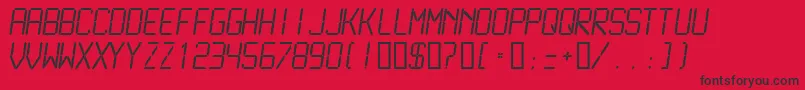 Lcdml Font – Black Fonts on Red Background