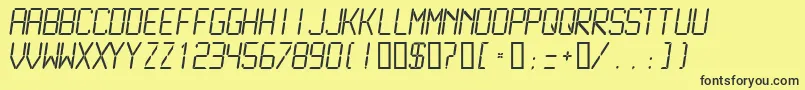 Lcdml Font – Black Fonts on Yellow Background