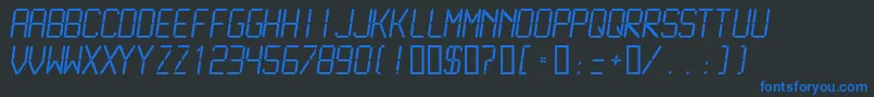 Lcdml Font – Blue Fonts on Black Background