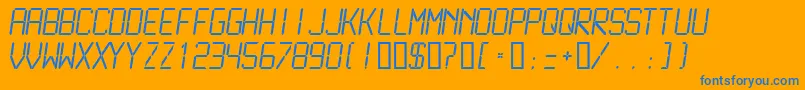 Lcdml Font – Blue Fonts on Orange Background