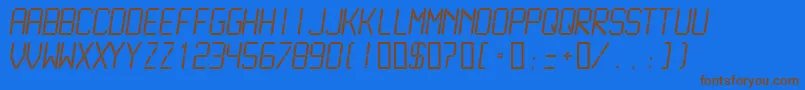 Lcdml Font – Brown Fonts on Blue Background