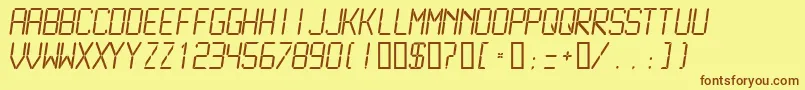Lcdml Font – Brown Fonts on Yellow Background