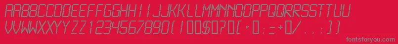 Lcdml-fontti – harmaat kirjasimet punaisella taustalla