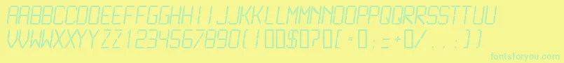 Lcdml Font – Green Fonts on Yellow Background