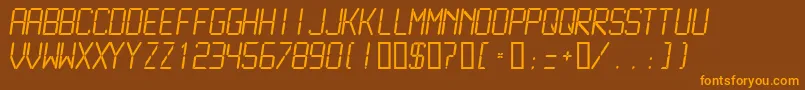 Lcdml Font – Orange Fonts on Brown Background