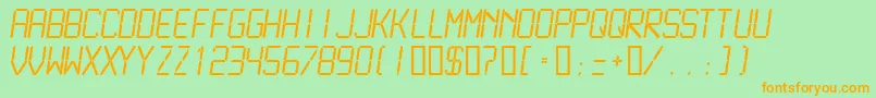 Lcdml Font – Orange Fonts on Green Background