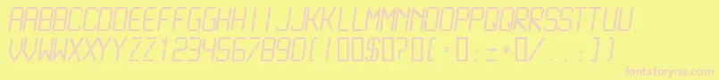 Lcdml Font – Pink Fonts on Yellow Background