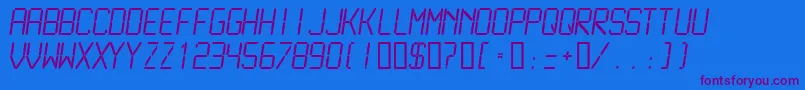 Lcdml Font – Purple Fonts on Blue Background