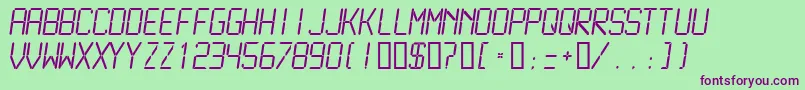 Lcdml Font – Purple Fonts on Green Background
