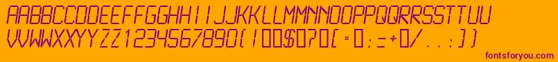 Lcdml Font – Purple Fonts on Orange Background