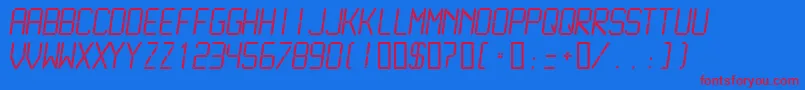 Lcdml Font – Red Fonts on Blue Background