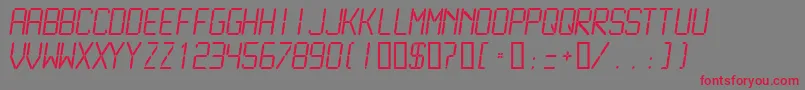 Lcdml-Schriftart – Rote Schriften auf grauem Hintergrund