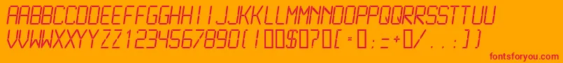 フォントLcdml – オレンジの背景に赤い文字
