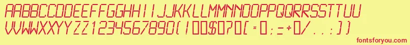 Lcdml Font – Red Fonts on Yellow Background