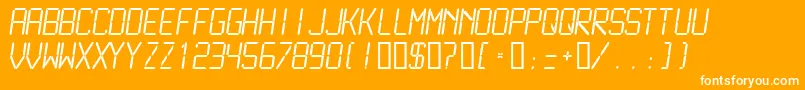 Lcdml-Schriftart – Weiße Schriften auf orangefarbenem Hintergrund