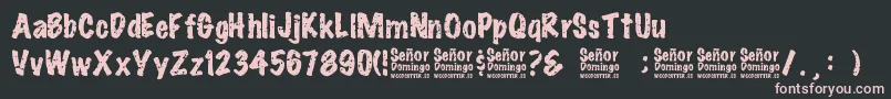 SeРґorDomingo Font – Pink Fonts on Black Background