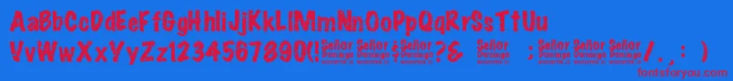 SeРґorDomingo Font – Red Fonts on Blue Background