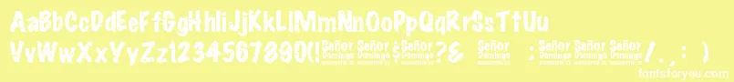 SeРґorDomingo Font – White Fonts on Yellow Background