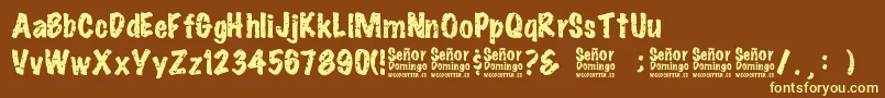 SeРґorDomingo Font – Yellow Fonts on Brown Background