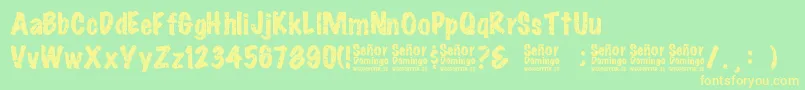 SeРґorDomingo Font – Yellow Fonts on Green Background