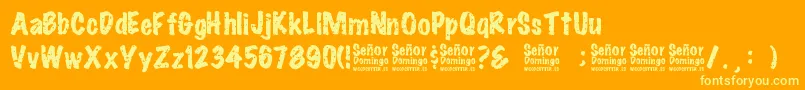 SeРґorDomingo-Schriftart – Gelbe Schriften auf orangefarbenem Hintergrund