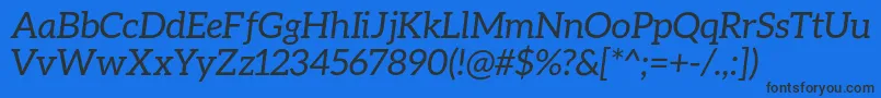AleoItalic-Schriftart – Schwarze Schriften auf blauem Hintergrund
