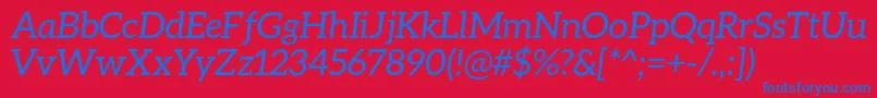 AleoItalic Font – Blue Fonts on Red Background