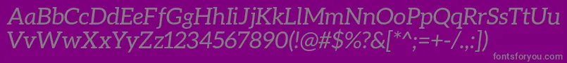 AleoItalic Font – Gray Fonts on Purple Background