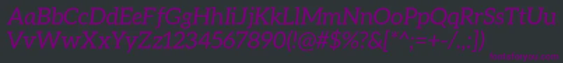 AleoItalic Font – Purple Fonts on Black Background