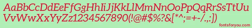 AleoItalic Font – Red Fonts on Green Background