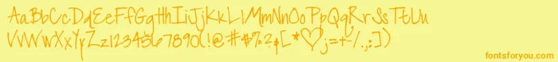DjbLiz Font – Orange Fonts on Yellow Background