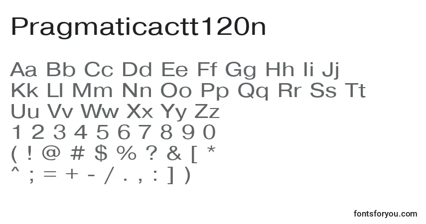A fonte Pragmaticactt120n – alfabeto, números, caracteres especiais