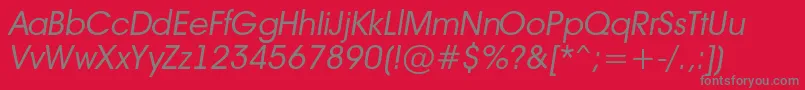 フォントAvanteintBookitalic – 赤い背景に灰色の文字