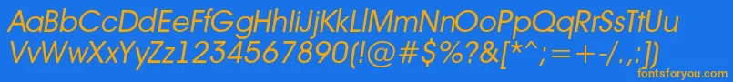 Saiba mais sobre a fonte AvanteintBookitalic Fonte AvanteintBookitalic – fontes laranjas em um fundo azul