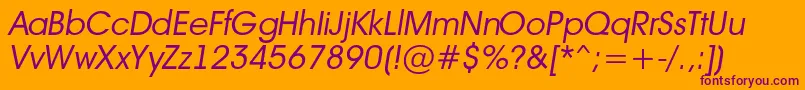 AvanteintBookitalic Font – Purple Fonts on Orange Background