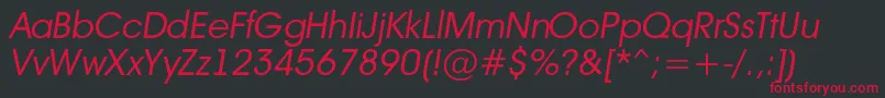 AvanteintBookitalic Font – Red Fonts on Black Background