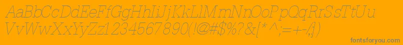 InstallationlightsskItalic-Schriftart – Graue Schriften auf orangefarbenem Hintergrund