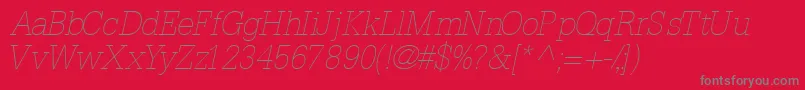 InstallationlightsskItalic Font – Gray Fonts on Red Background