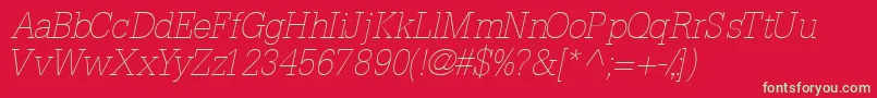 InstallationlightsskItalic Font – Green Fonts on Red Background