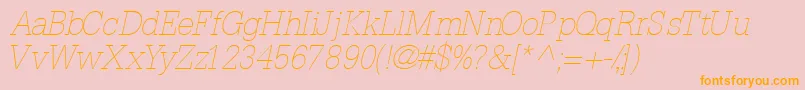 InstallationlightsskItalic-Schriftart – Orangefarbene Schriften auf rosa Hintergrund