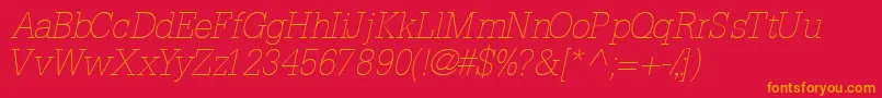 InstallationlightsskItalic Font – Orange Fonts on Red Background