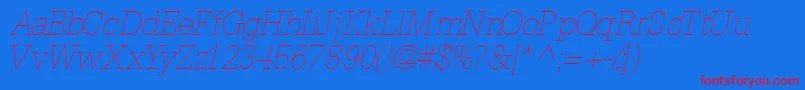 InstallationlightsskItalic Font – Red Fonts on Blue Background