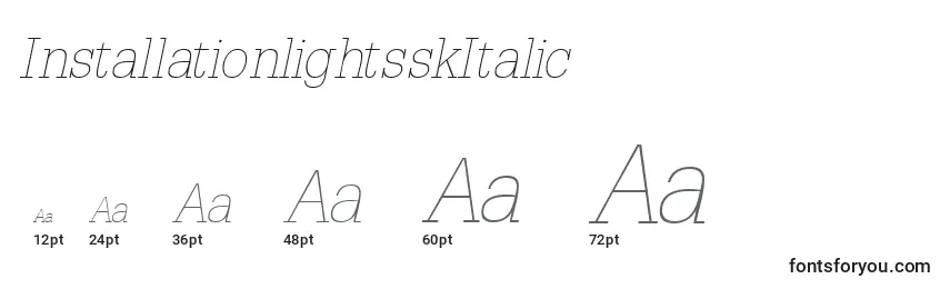 Размеры шрифта InstallationlightsskItalic