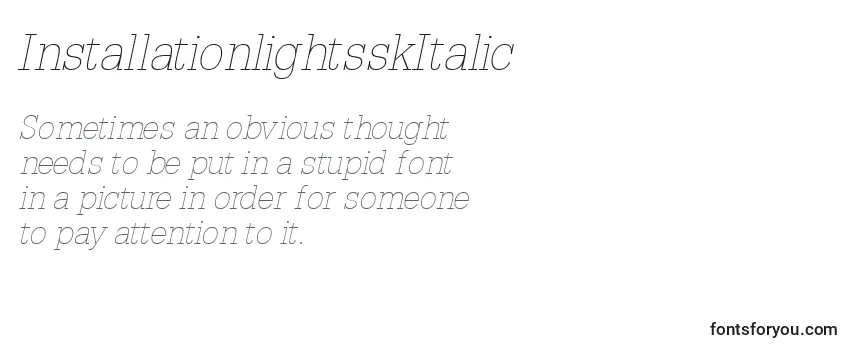 Шрифт InstallationlightsskItalic