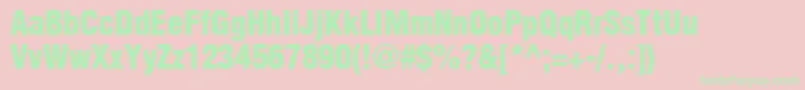 フォントAglettericacondensedlightBold – ピンクの背景に緑の文字