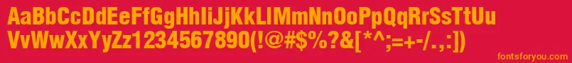 AglettericacondensedlightBold Font – Orange Fonts on Red Background