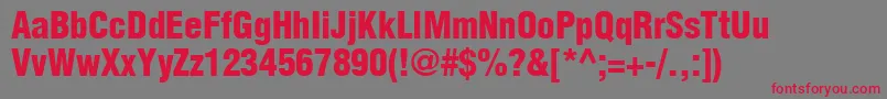 AglettericacondensedlightBold Font – Red Fonts on Gray Background