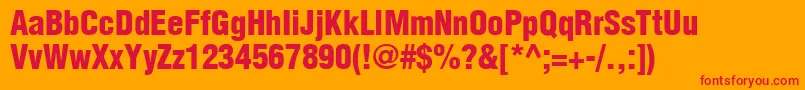 AglettericacondensedlightBold Font – Red Fonts on Orange Background