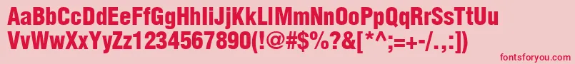 フォントAglettericacondensedlightBold – ピンクの背景に赤い文字
