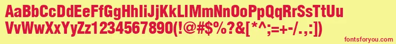 AglettericacondensedlightBold Font – Red Fonts on Yellow Background